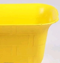 Attractive Flower Pots With Bottom Tray For Outdoor/Indoor Set of 3 Pieces - Free Size, Yellow, Plastic, set of 3 Pieces, Rectangalar
